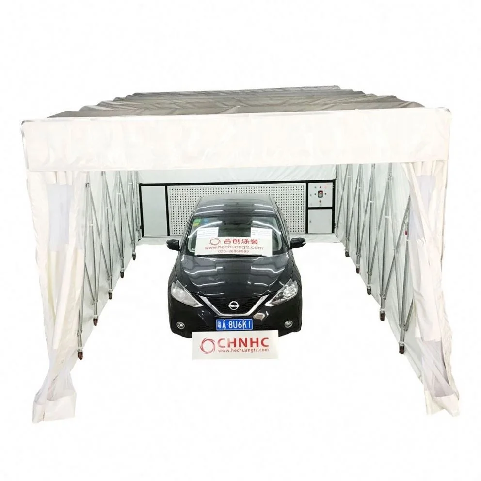 Open Face Retractable Mobile Telescopic Paint Spray Booth for Large Workpieces