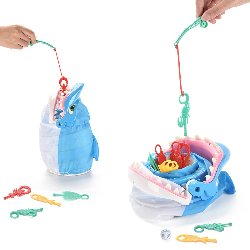 Kids interesting fortune bite shark fishing board game toy set for family