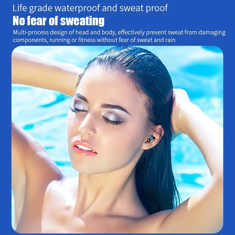 Mini HIFI Headphone Hands Free Flashlight USB Charging Wireless Earphone In-ear Gaming Headset TWS Earbuds