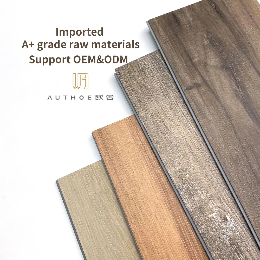 Oushe Plastic Flooring Piso Vinilico Pvc Spc vinyl waterproof wood plank Lvt Vinilico Click tile