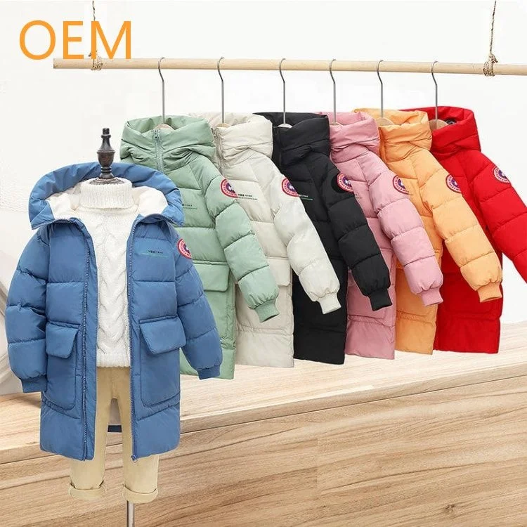 Зимние детские пуховики средней длины OEM 2022, детская одежда для девочек, оптовая продажа, пуховик для мальчиков