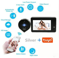 Enxun 1080P 4.3 Inch LCD Screen WiFi Peephole Viewer Smart Video Battery Doorbell Tuya and YCC365 APP Optional