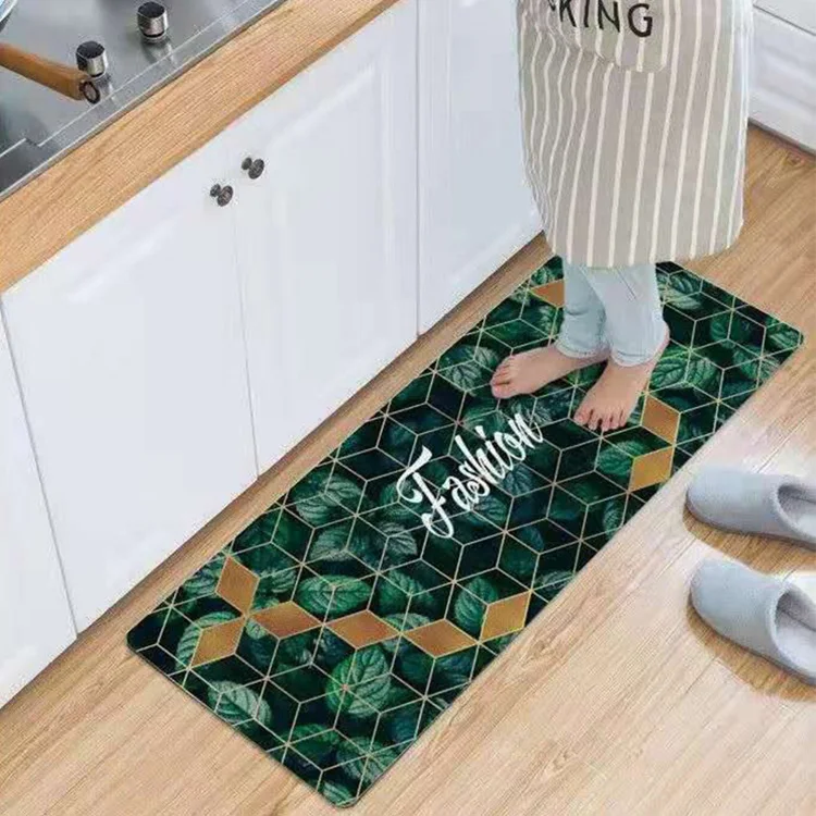 Waterproof Heat Resistant Anti Fatigue PVC Foam Geometric Kitchen Floor Mats