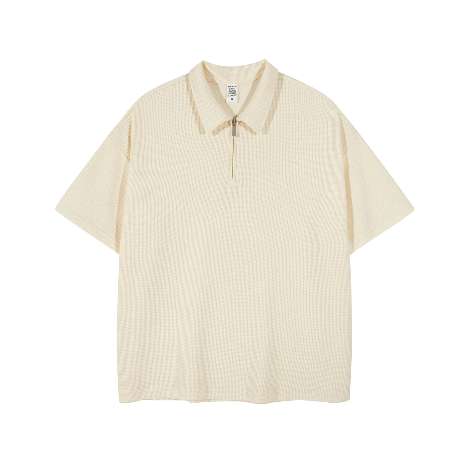 2022 New design mens heavy knit waffle fabric 260gsm casual tops solid plain oversized thermal t shirts