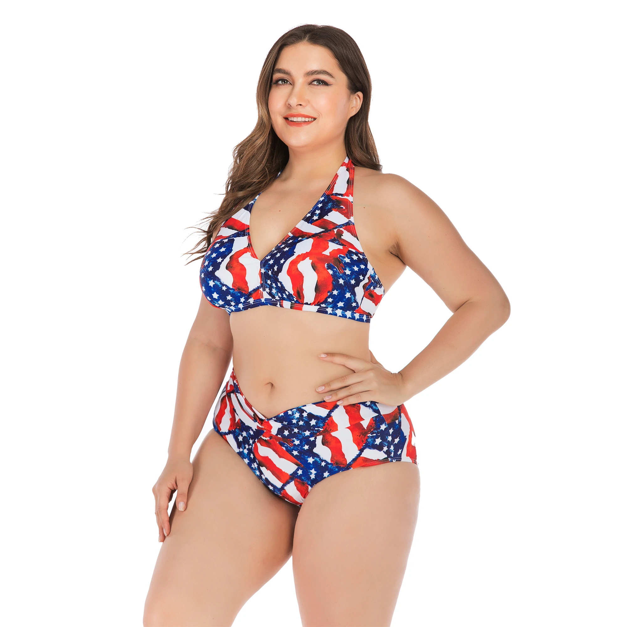 bathing suits American flag swimsuit Fashion Women Sexy Bikini Plus Size Swimwear & Beachwear