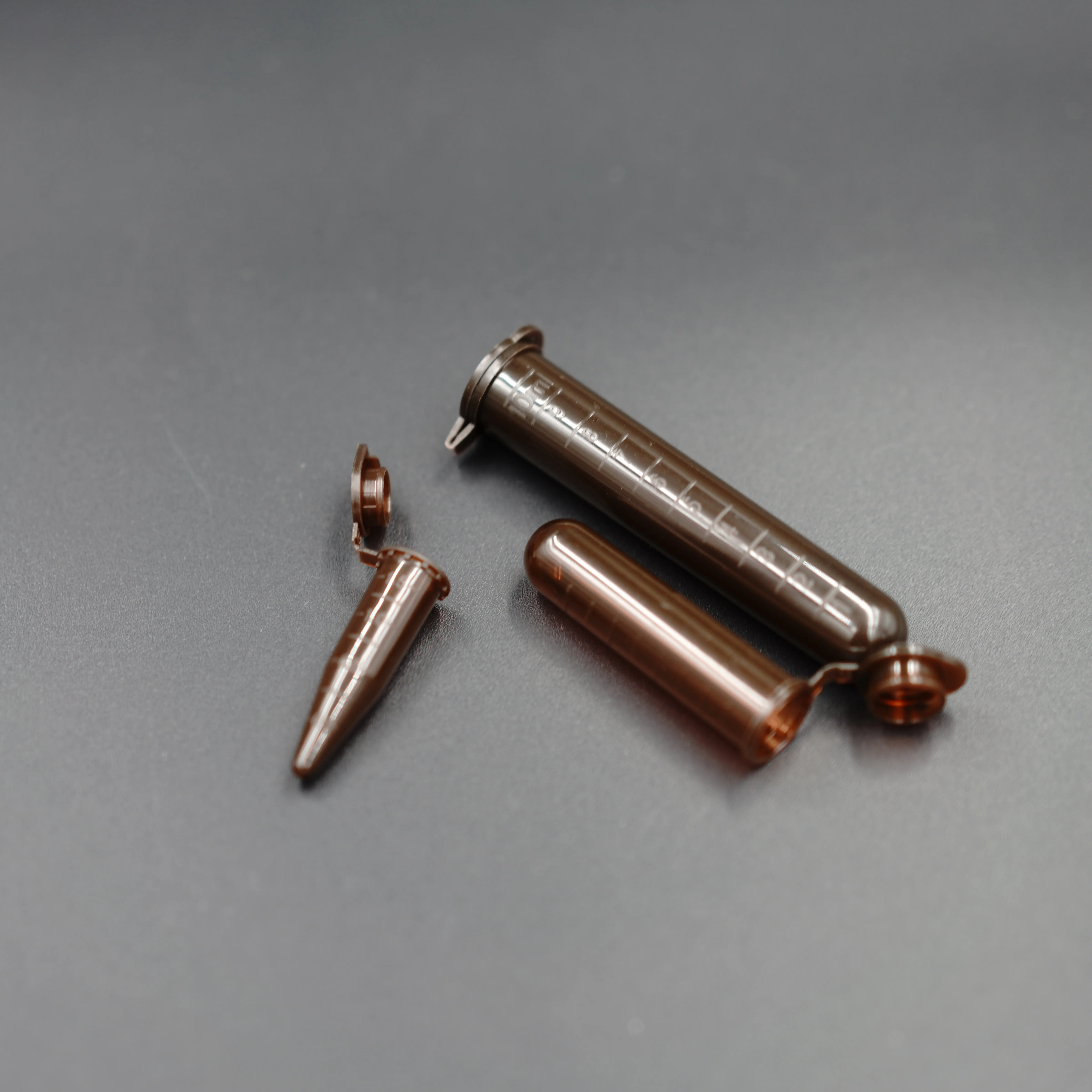 Lab  Brown Disposable Pointed Cone Bottom Self-standing  Vials With Screw Cap