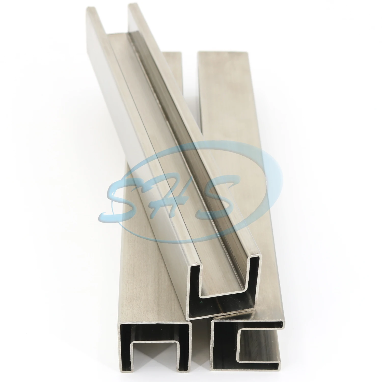 AISI 300 series stainless steel square concave tubes slotted channel pipes with polishing surface for glass railing
