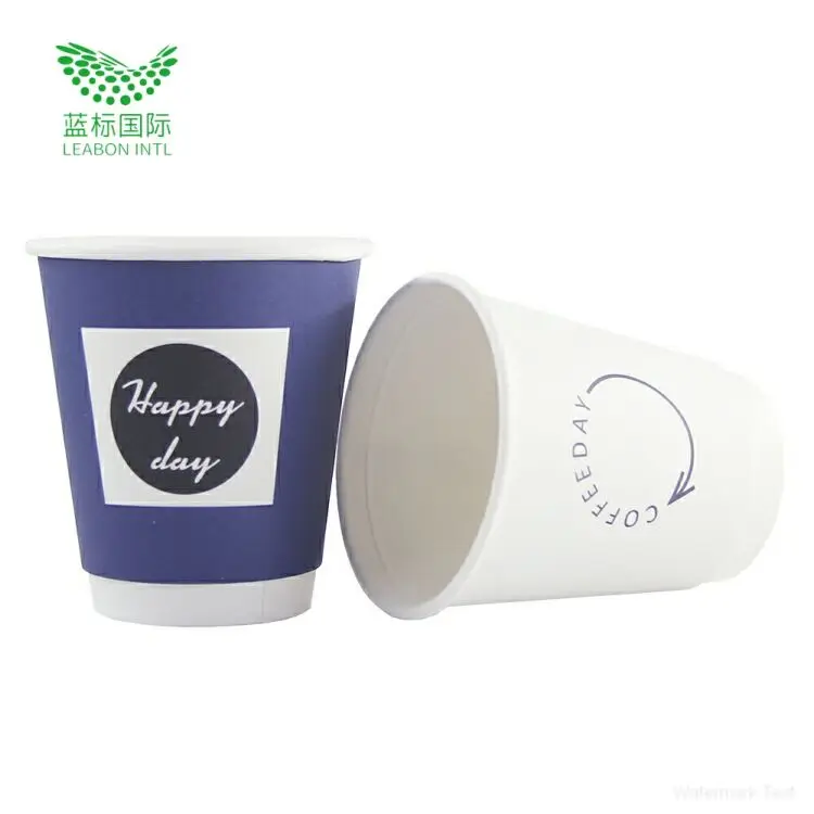 8oz 12oz 16oz Custom Logo Disposable Single Double Wall Paper Coffee Cups recyclable material