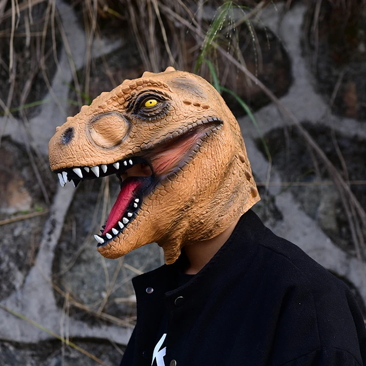 Tyrannosaurus Rex Latex Mask Halloween Party Cosplay Dinosaur Masks Mascaras De Latex Realista Animal Masks Masquerade Masque