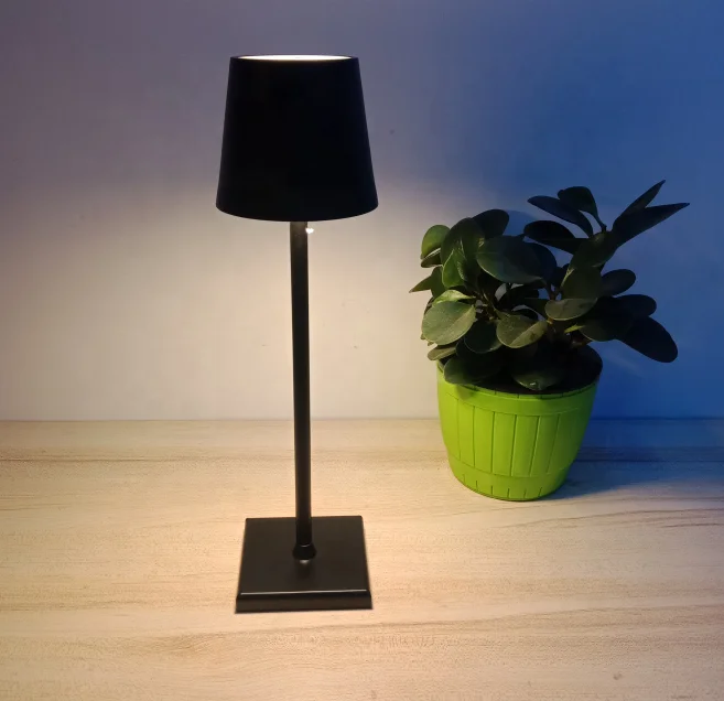 Modern Hotel Rechargeable wireless desk Lamp Metal Portable Outdoor 5200 mah battery Cordless Table Light