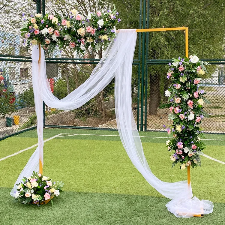Wedding decoration supplies square iron arch background wedding flower stand arch