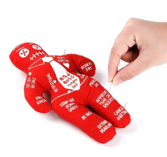 
2020 New Witch Curse doll Bad Boss Voodoo Doll with Six PinsGag Gift Joke for Employees 