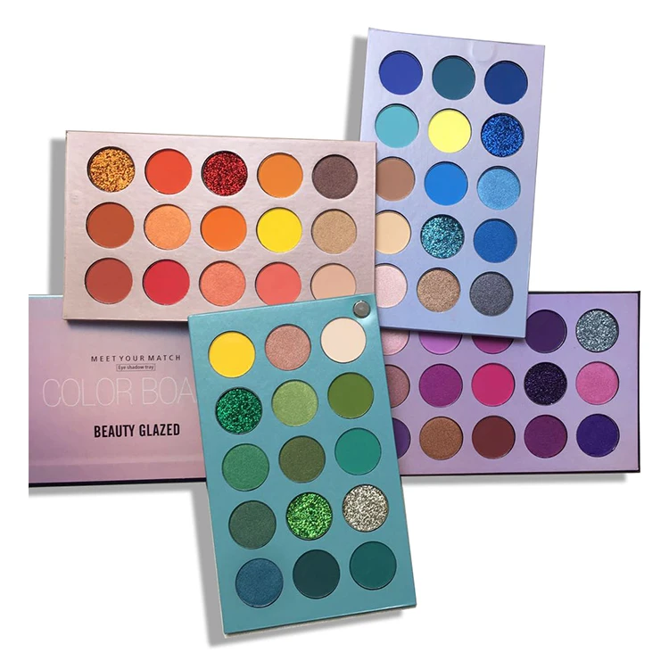 4 In1 Color Board Makeup Palette Set Highly Pigmented Glitter Metallic Matte Shimmer Eyeshadow