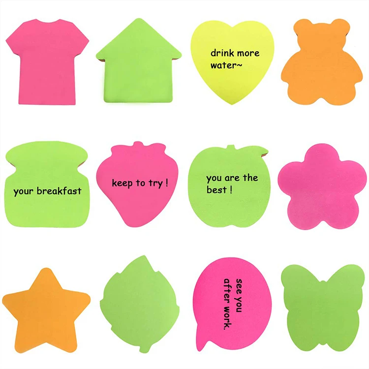 Durable And High Quality Kawaii 3d Sticky Note Pad Vellum custom die cut sticky notes