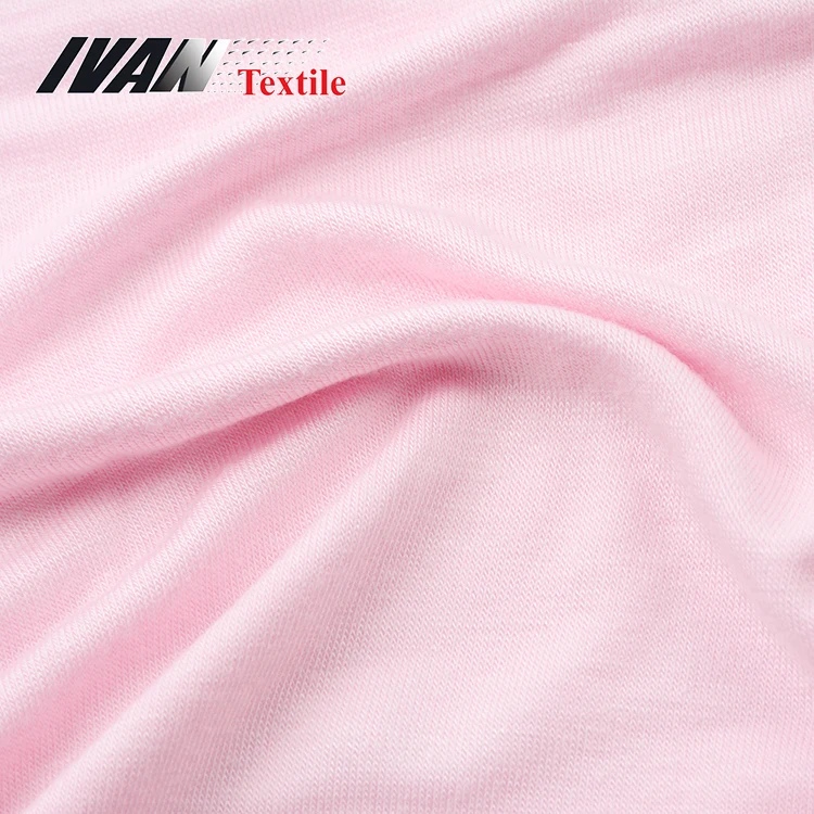 Manufacture 30S custom made knitted pink soft knitwear dress 95% viscose 5% spandex fabric