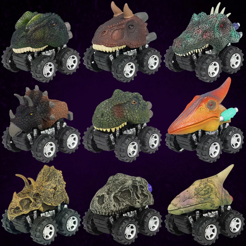 Wholesale Back Animal Vehicles Kids Dinosaur Model Mini Toy Car Mini Dinosaur Pull Back Friction Dinosaur Car Toy