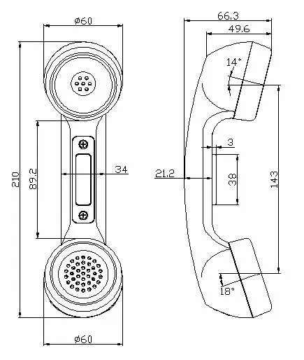 Coin payphone handset/OEM doorphone handset/kiosk handset