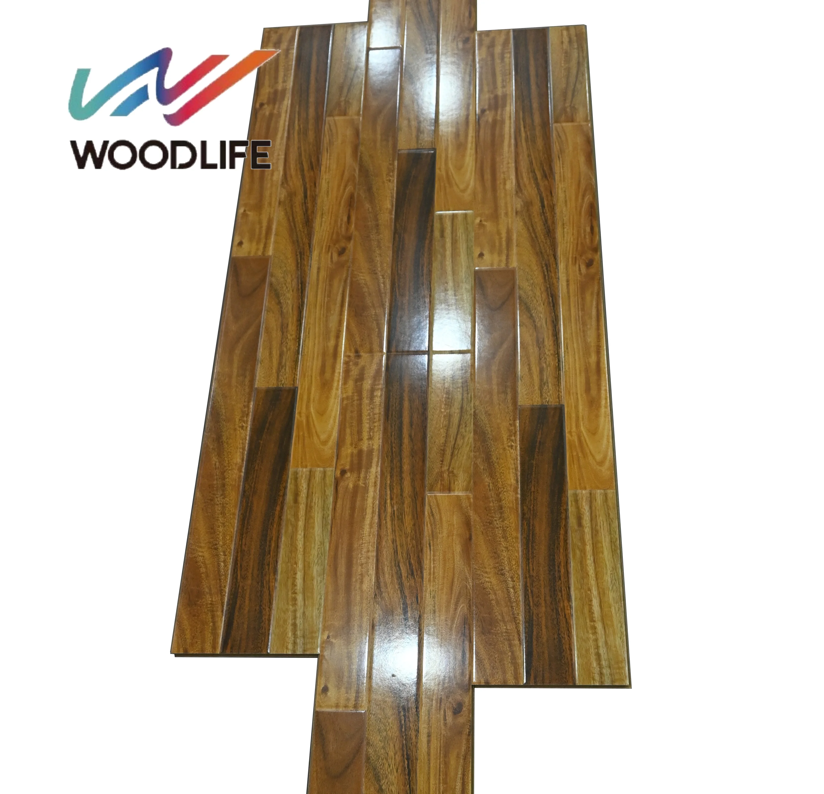 China Luxury Parquet Floor Laminate 3D Waterproof 8mm 12mm Wooden Gloss Laminated Flooring