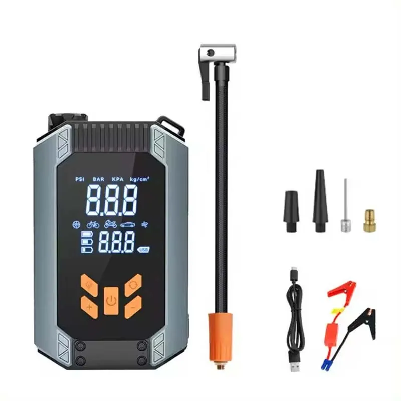 Portable Lithium Jump Starter and Tire Pump for Gasoline Vehicles 150psi Car Emergency Starting Power Supply Air Compressor
