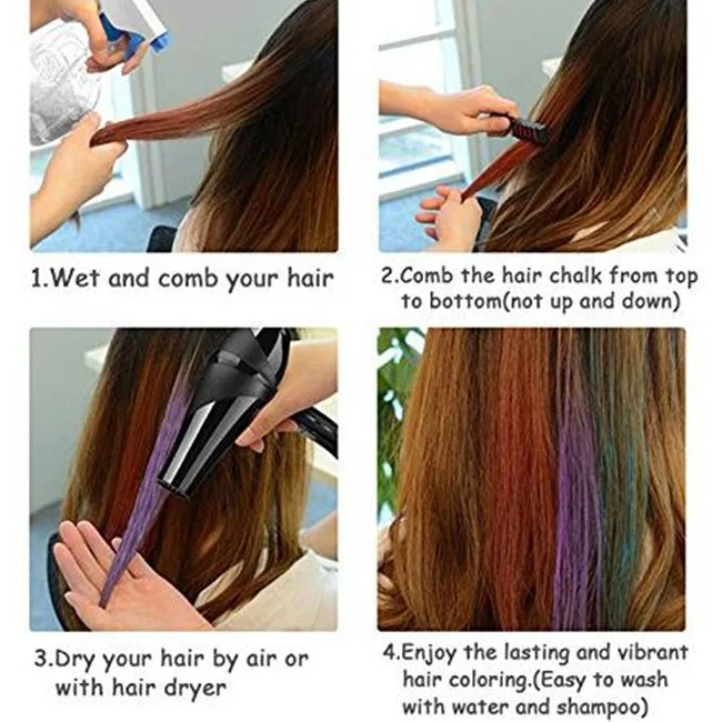 Волшебная Расческа для украшения цвета волос, не вредная моющаяся Временная расческа для волос в новом стиле