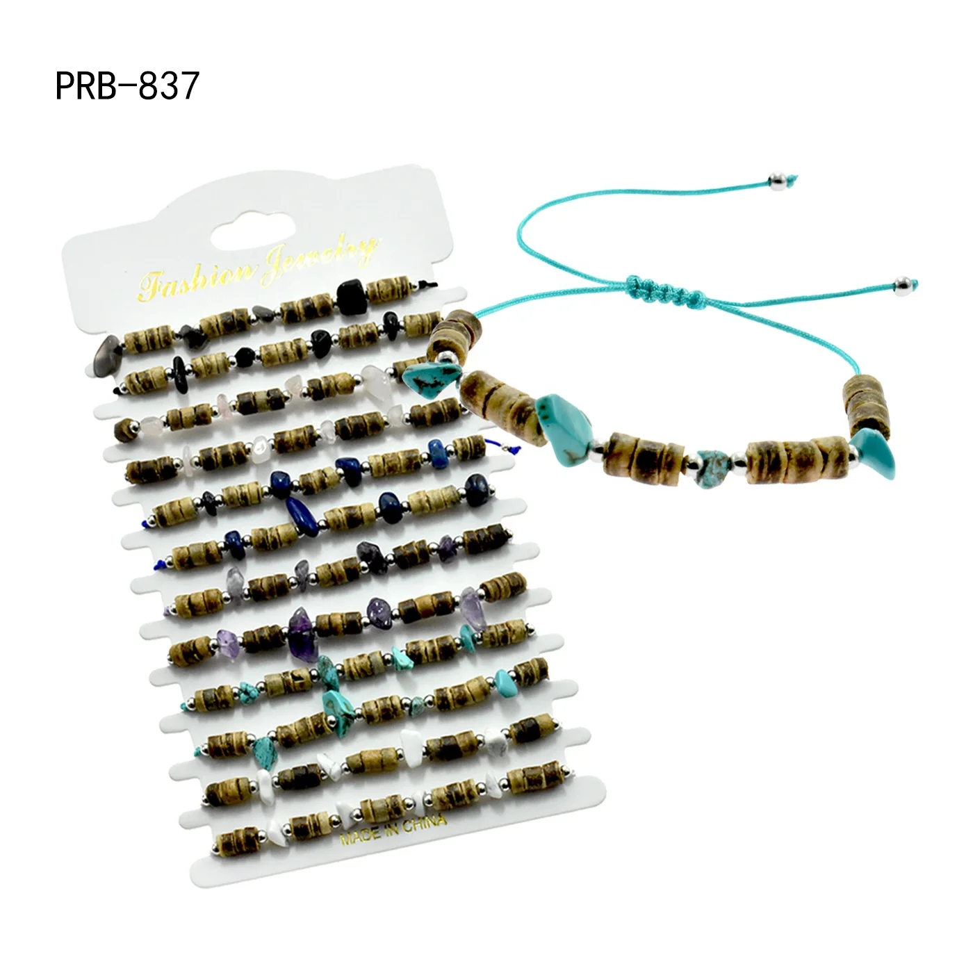 Beach Style Coconut Shell Beads Bracelet Jewelry  Handmade Beaded Wood Bracelet With Stone Bracelet For Women Or Men