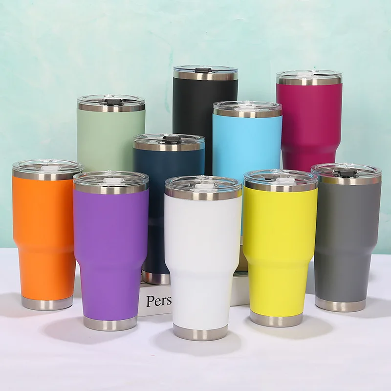 20/30 oz Stainless Steel Water Bottle Tumbler with Portable Straw Lid,custom logo tumblers wholesale bulk thermo cup travel mug