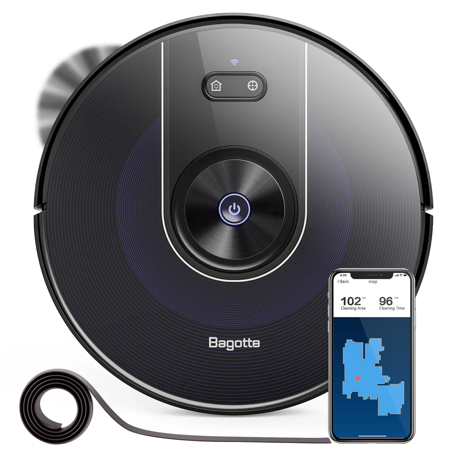 Bagotte BG800 Max Home Appliance Wet and Dry Floor Sweeper Aspiradorat Clean Smart Self Cleaning Vacuum Robot