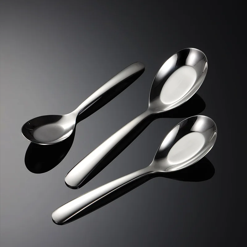 304 Stainless Steel Flatware Thickness Round Silver Sustainable Spoon