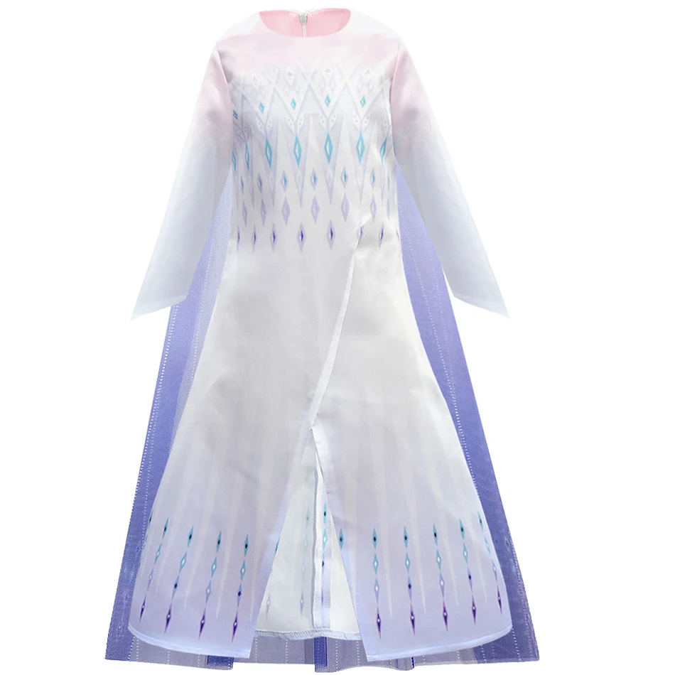 
Snow Queen 2 White Girls Elsa 2 Dress Halloween Costume Children Christmas Gowns Infant Kids Holiday Dress 
