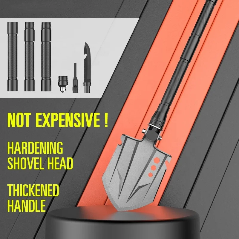 Outdoor Multifunctional Sapper Survival Shovel Camping High Carbon Steel Folding Portable Shovel