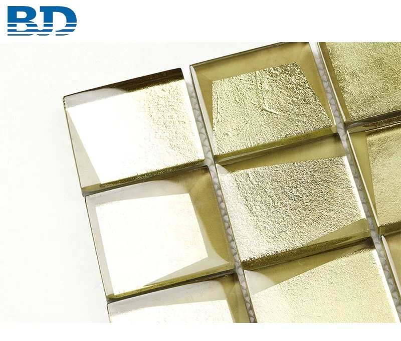 Gold Wall 3D Mirror Tiles Glass Mosaic