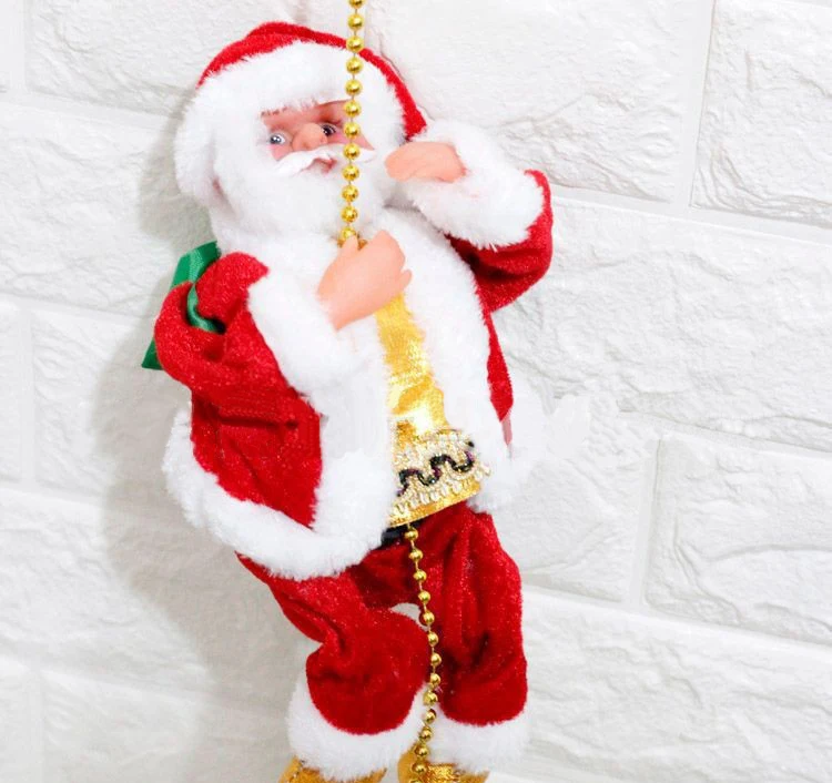 Новогодние елочные украшения Navidad рождественские подарки талисман игрушка скалолазание кукла Санта-Клаус с музыкой