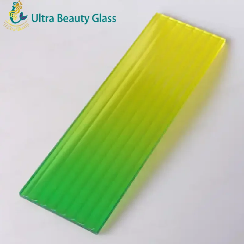 Hot Sale Low Iron Polished Edge Gradient Color Tempered Laminated Glass with PVB film
