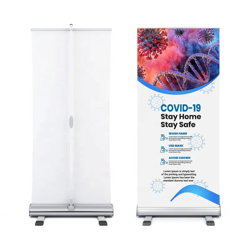 85x200CM Retractable Roll Up Scroll Aluminum Alloy Roll Up Banner For Opening Advertising Tradeshow