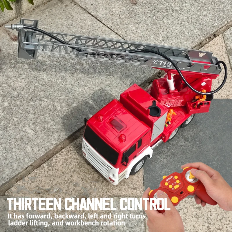 2.4G Spray water remote control rc cars fire fighter rescue truck toys with light