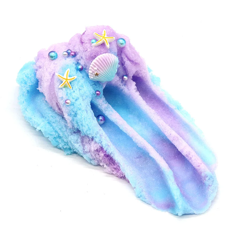 Butter Slime Kit with Yellow Color Shell Ocean Starfish Mermaid Slime Mint Slime Super Soft & Non-Sticky