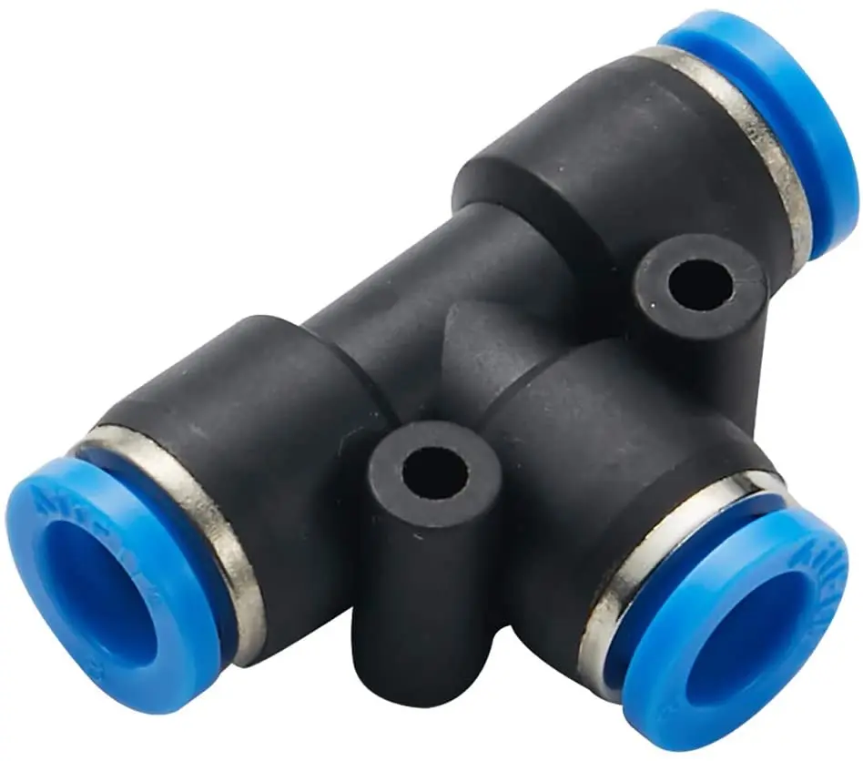 Air Compressed System Pneumatic PE Tee Pipe Fitting Push to Connect Fitting Air Hose Fitting