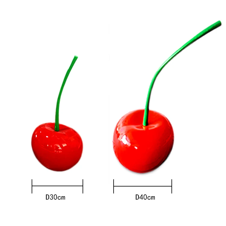 Custom fashion Fiberglass Red Cherry Sculpture  Artificial Cherry Fruit Statue Decoration for  Event Party Holiday Shop