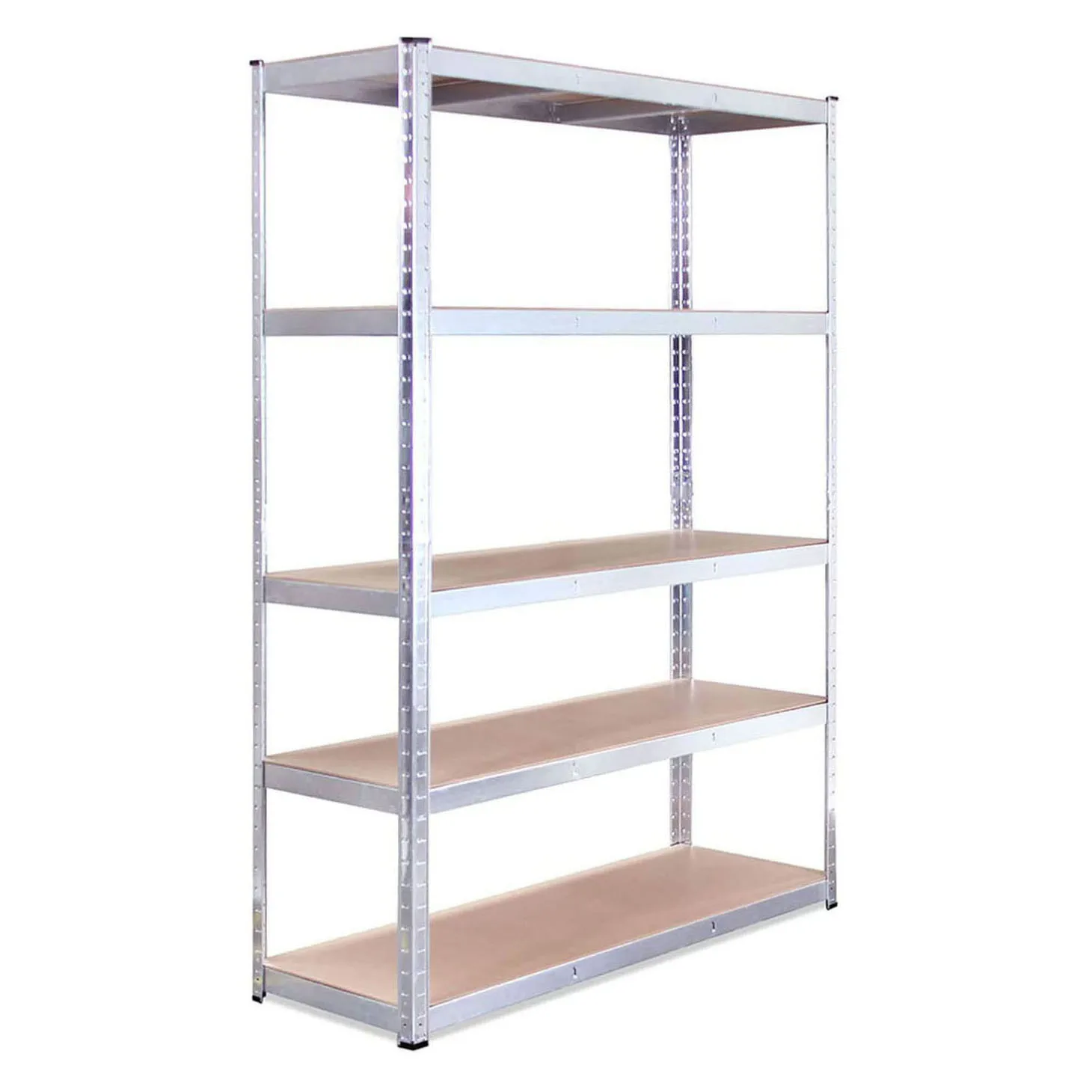 Used Silver Heavy Duty 5 Tier Metal Galvanize Shelving Rack Unit Garage Storage Shelf