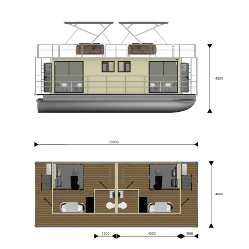 33ft Custom Welded Aluminum Pontoon Houseboat For Sale