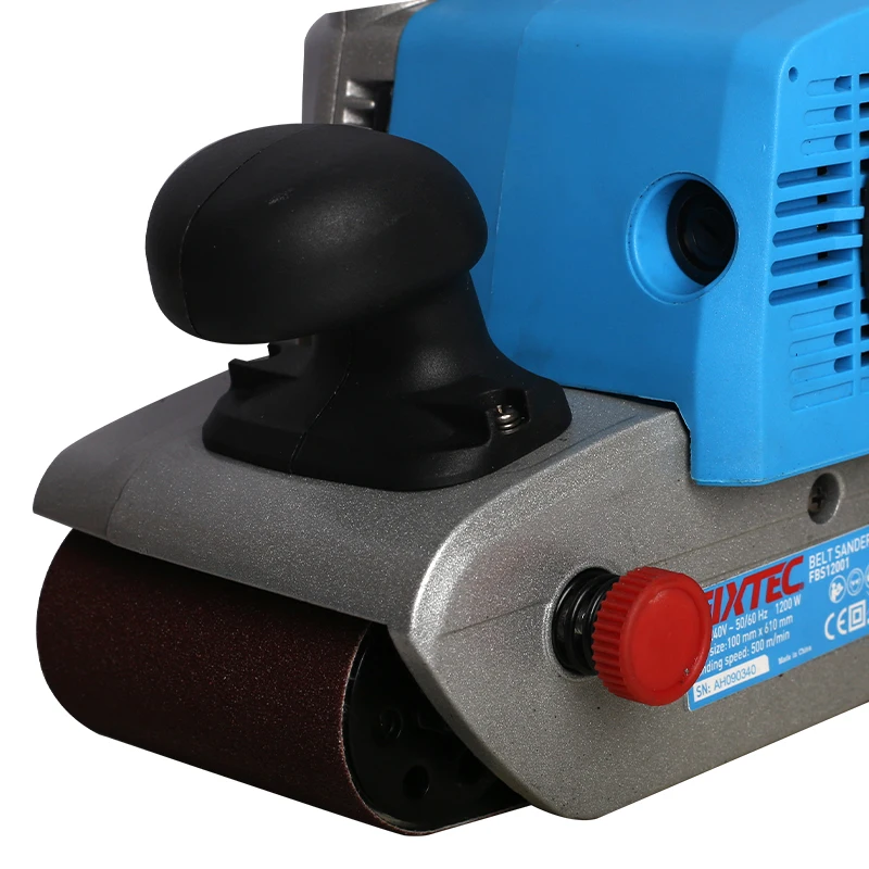 FIXTEC Industrial Portable 1200W Electric Handheld Wood Sander 4' Wide Belt Sander Machine for Wood