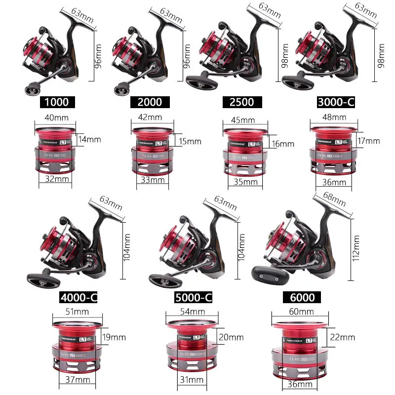 DAIWA TA MS LT 1000-6000 5.1:1/5.2:1/5.3:1 Fishing Reel Max Drag 5-12kg Carp fishing wheel Saltwater Spinning fishing Reels