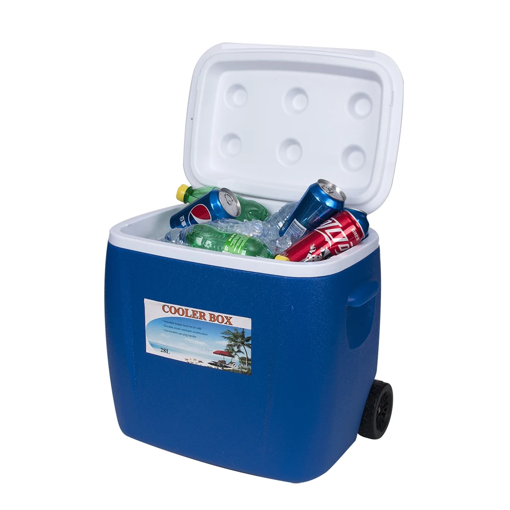 Easy Travel Outdoor Portable Mini Ice Chest Cooler Box Insulated Storage Wheeled Cooler Box with Carrying Handle