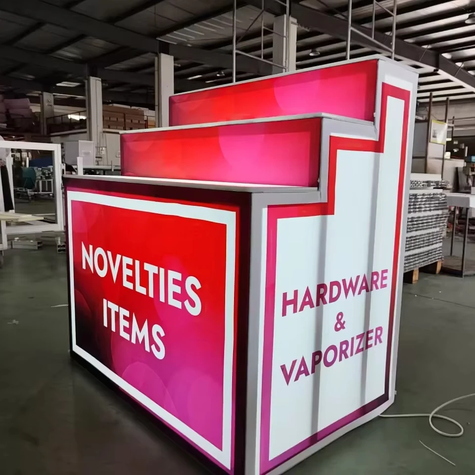 Customized Trade Show Table Counter Portable Jewelry Exhibition Display Cases For Trade Show