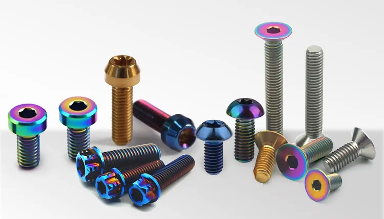 M4 M6 M8 M10 Gr5 Titanium Motorcycles Bolts Fasteners Flange Titanium Screws For Bicycle