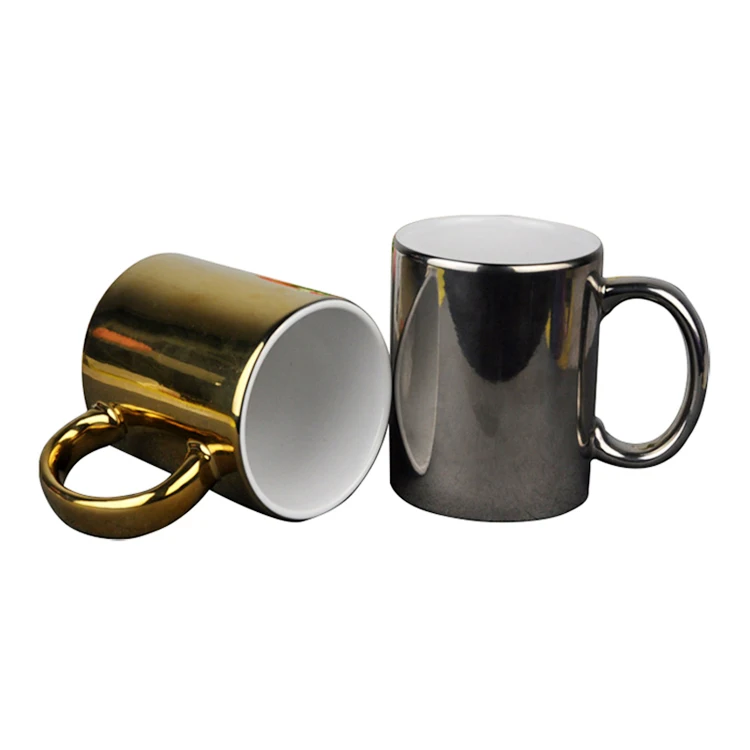 Wholesale Custom logo Ceramic Electroplate Color/gold/silver Coffee Mug&cup with Handle