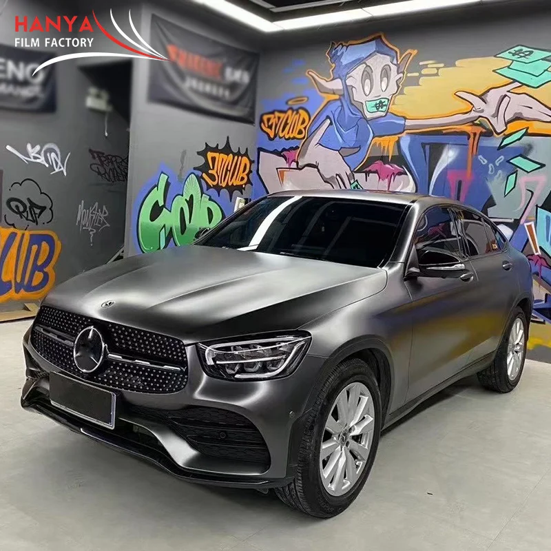 Matt Metal vinyl wrap film New car wrap covering stickers Like cast with low tack glue foil 1.52x18m