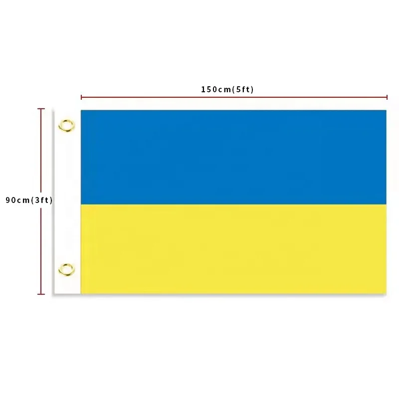 Wholesale Blue Yellow Flag 3*5 feet Polyester Printed Ukraine National Flag