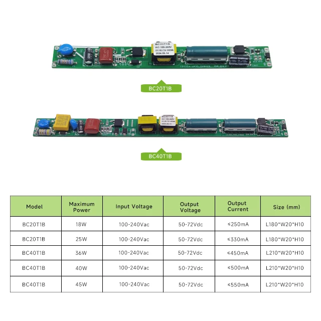 Factory Price Good Quality PCBA Constant Current 18W 25W 50-72Vdc 330mA LED Tube Driver
