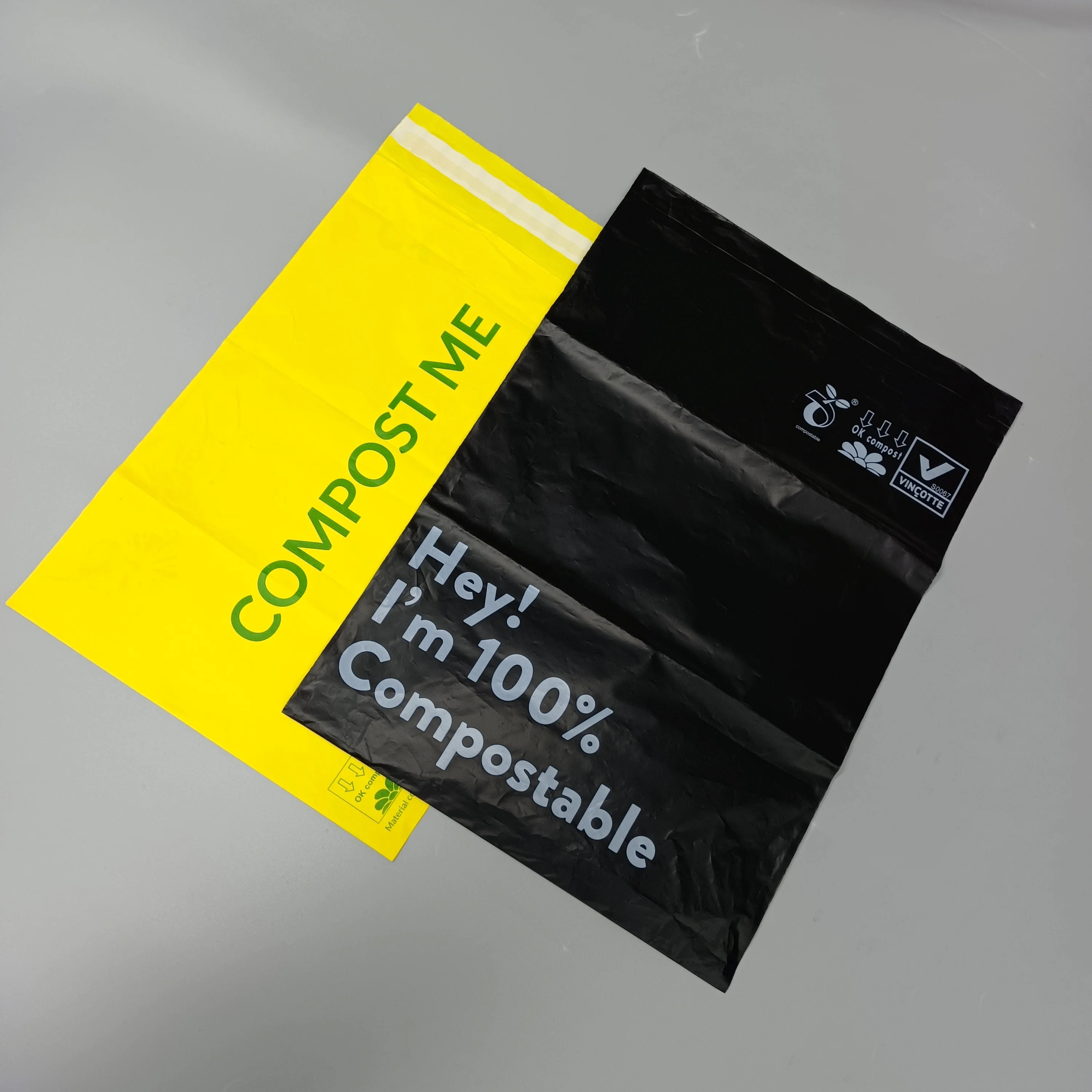 Custom Logo Eco biodegradable plastic mailing packaging poly mailers compostable bio express courier postal parcel shipping bags
